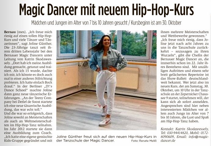 Hip Hop Kurs Tanzschule Magic Dancer